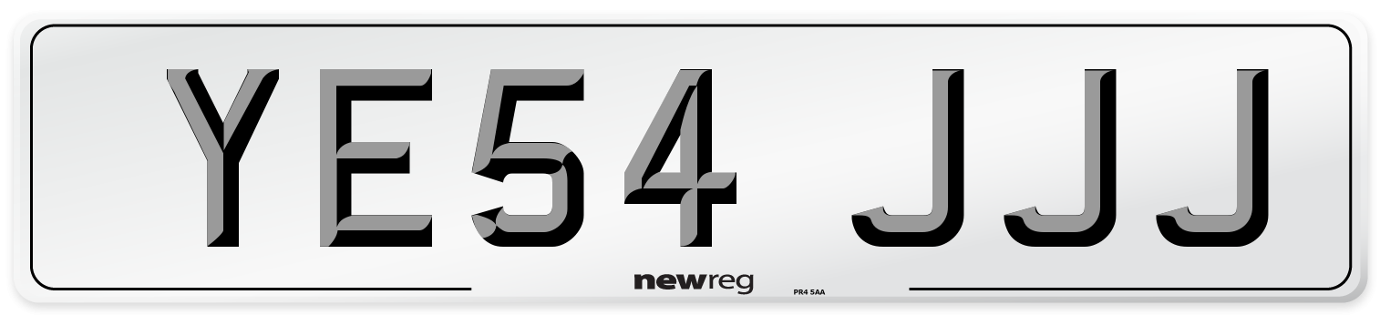 YE54 JJJ Number Plate from New Reg